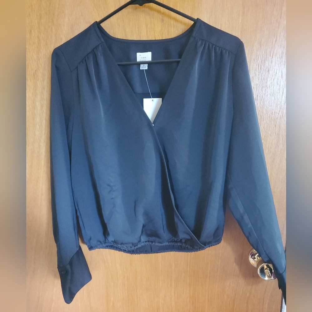 A new day black blouse size Small NWT